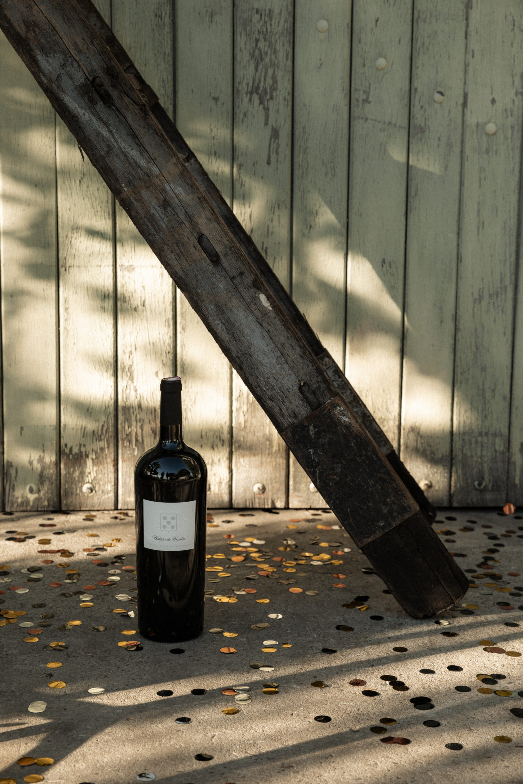 Fête, bouteille de vin rouge